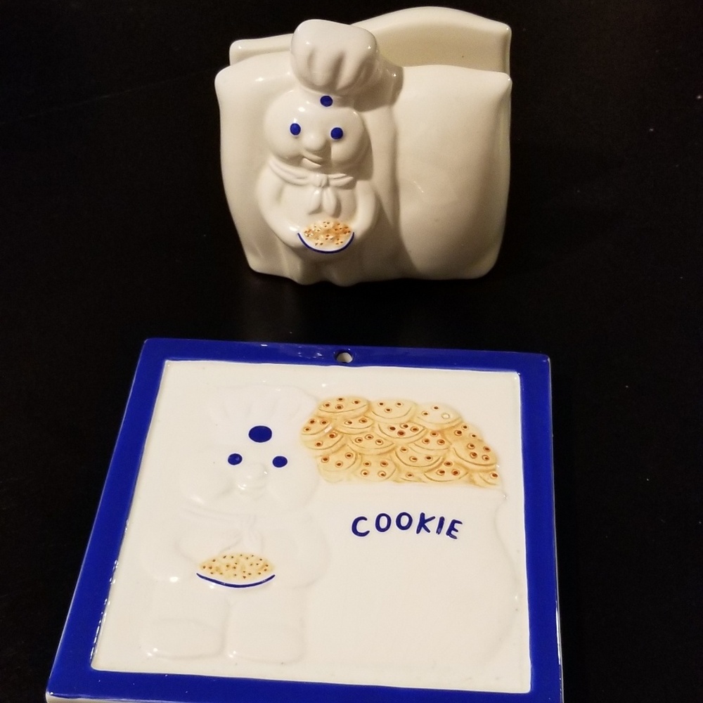 Vintage Pillsbury Doughboy napkin holder & trivet